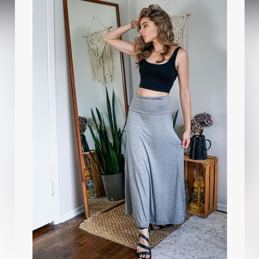 Gray Maxi Skirt